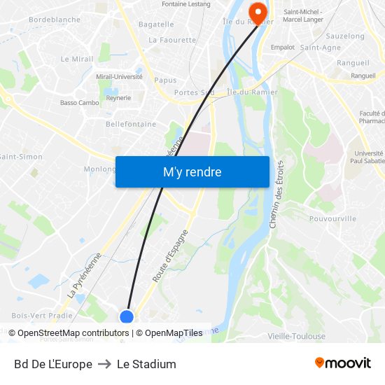 Bd De L'Europe to Le Stadium map