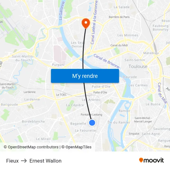 Fieux to Ernest Wallon map