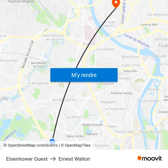 Eisenhower Ouest to Ernest Wallon map