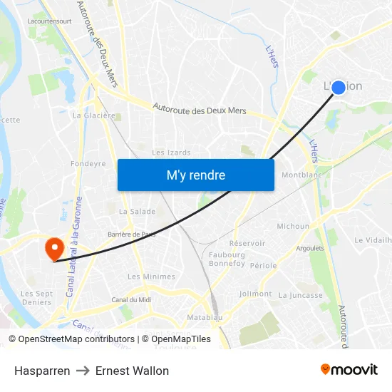 Hasparren to Ernest Wallon map