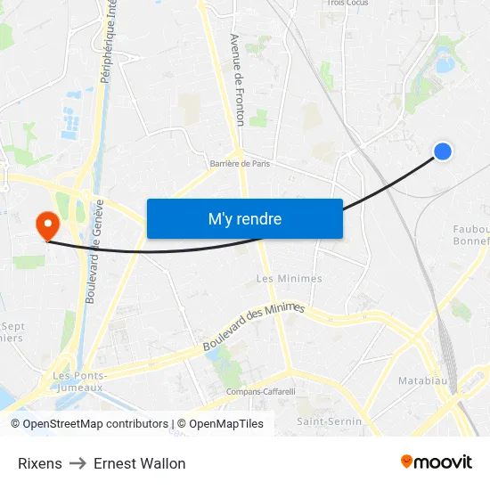 Rixens to Ernest Wallon map