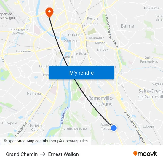 Grand Chemin to Ernest Wallon map