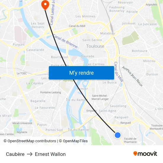 Caubère to Ernest Wallon map