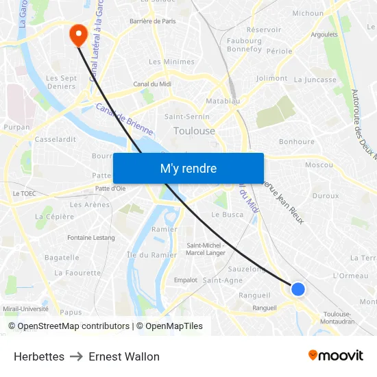 Herbettes to Ernest Wallon map