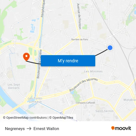 Negreneys to Ernest Wallon map