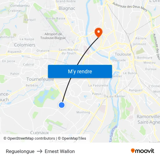 Reguelongue to Ernest Wallon map