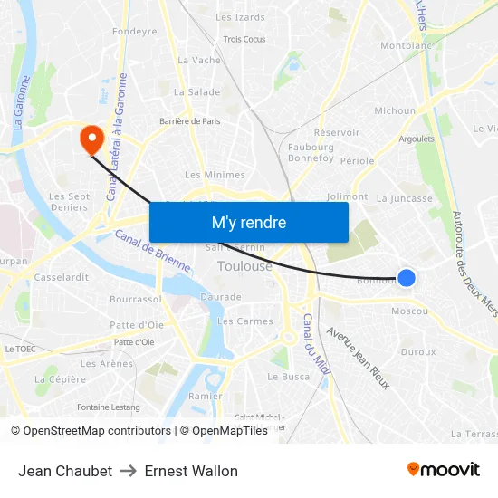 Jean Chaubet to Ernest Wallon map
