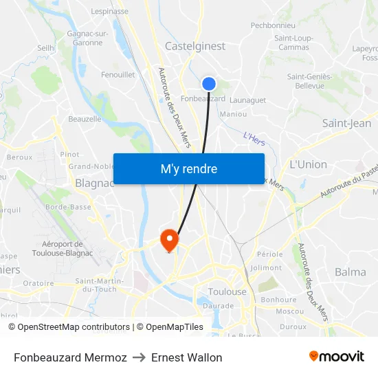 Fonbeauzard Mermoz to Ernest Wallon map