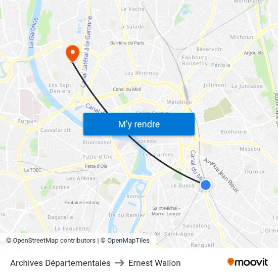 Archives Départementales to Ernest Wallon map