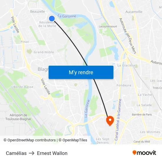Camélias to Ernest Wallon map