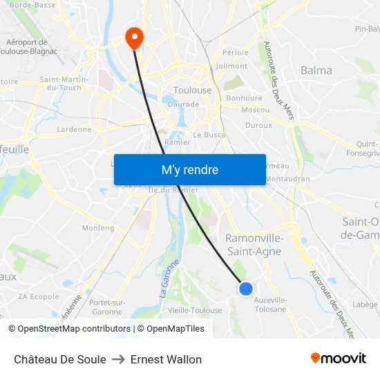 Château De Soule to Ernest Wallon map