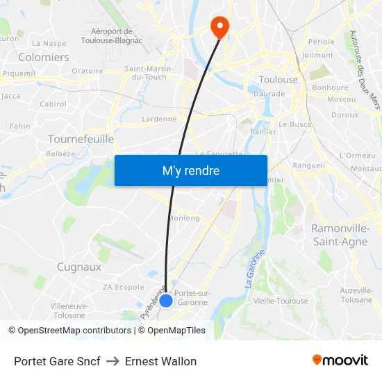 Portet Gare Sncf to Ernest Wallon map