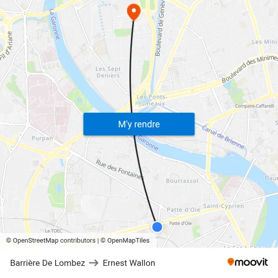 Barrière De Lombez to Ernest Wallon map