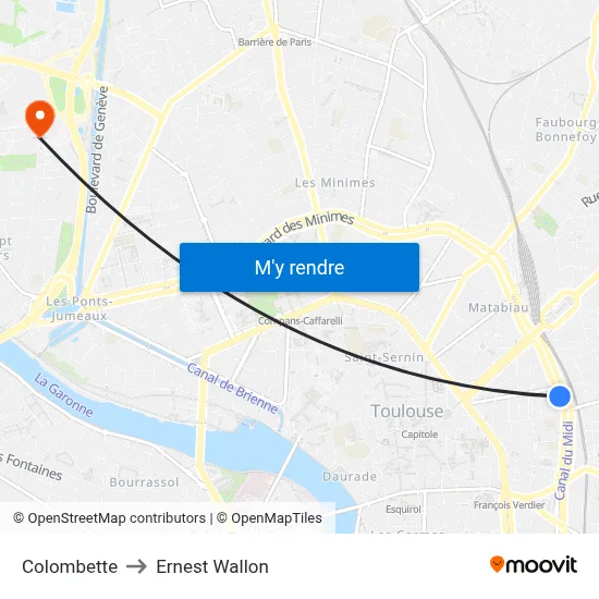 Colombette to Ernest Wallon map