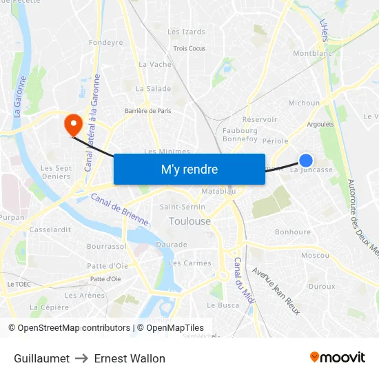 Guillaumet to Ernest Wallon map