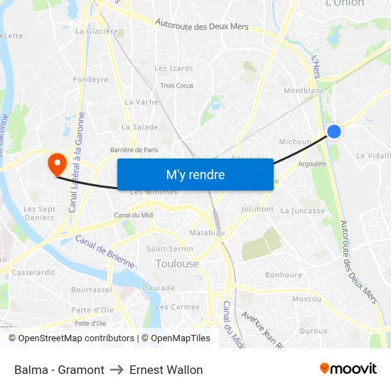 Balma - Gramont to Ernest Wallon map