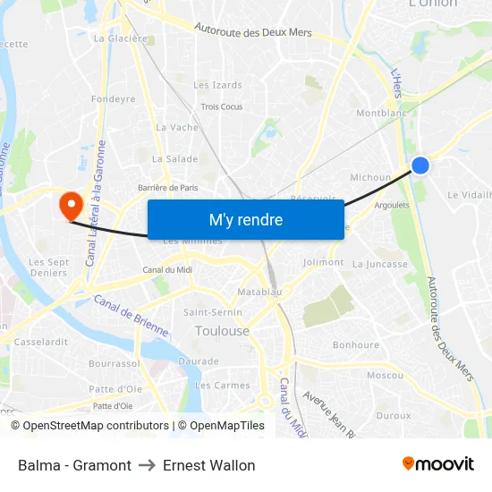 Balma - Gramont to Ernest Wallon map