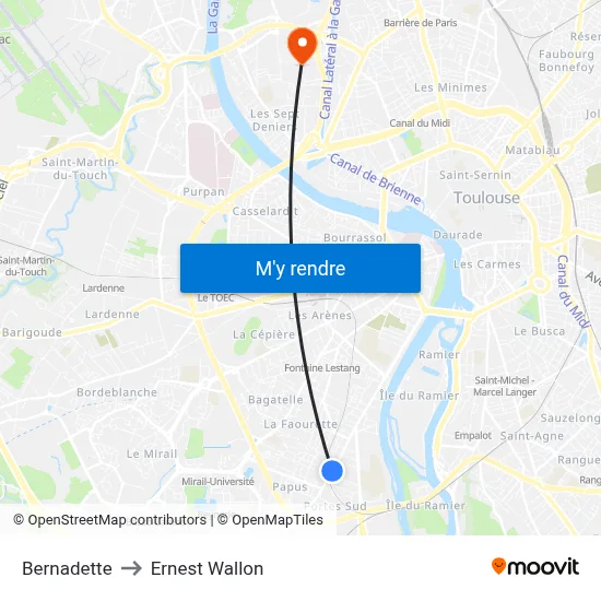 Bernadette to Ernest Wallon map
