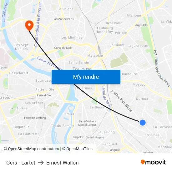 Gers - Lartet to Ernest Wallon map