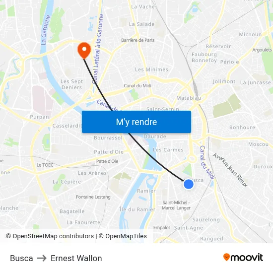 Busca to Ernest Wallon map