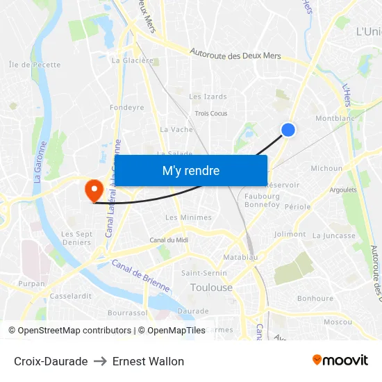 Croix-Daurade to Ernest Wallon map