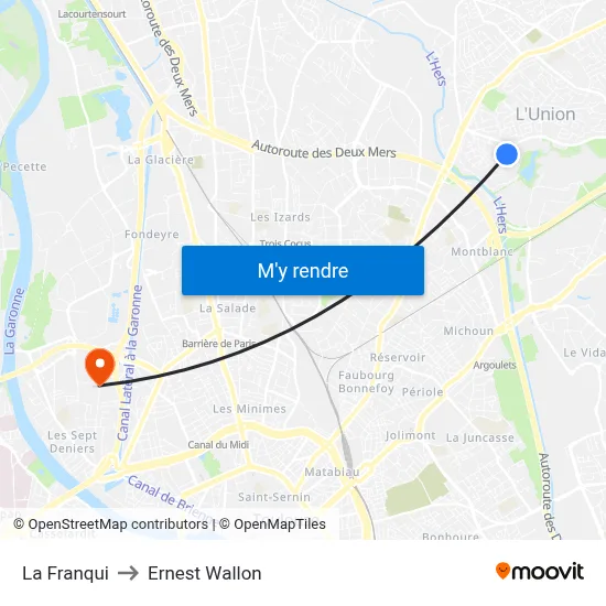 La Franqui to Ernest Wallon map