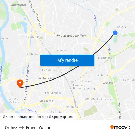 Orthez to Ernest Wallon map