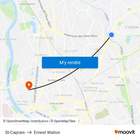 St-Caprais to Ernest Wallon map