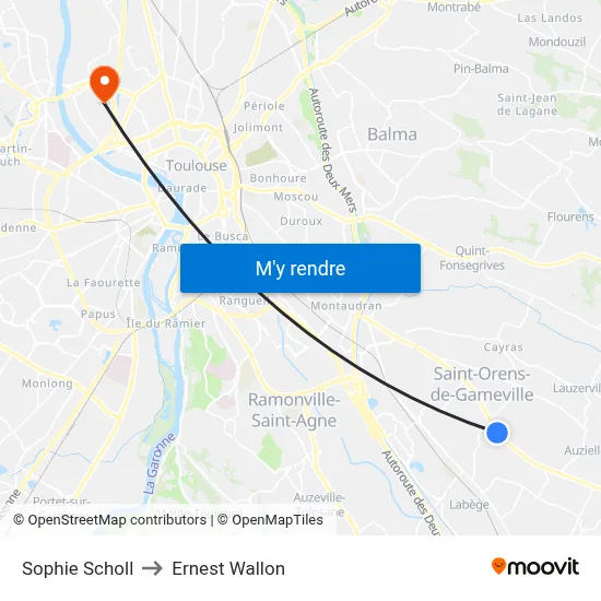 Sophie Scholl to Ernest Wallon map