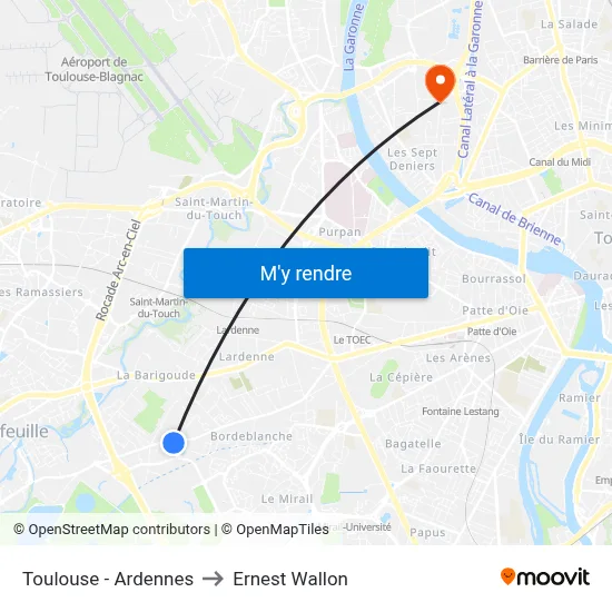 Toulouse - Ardennes to Ernest Wallon map