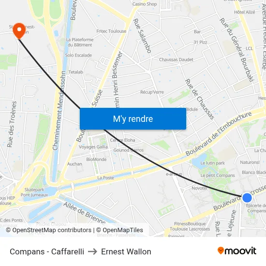 Compans - Caffarelli to Ernest Wallon map