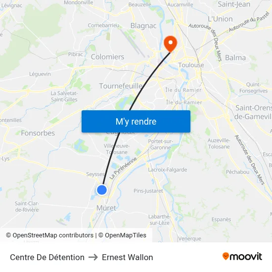 Centre De Détention to Ernest Wallon map