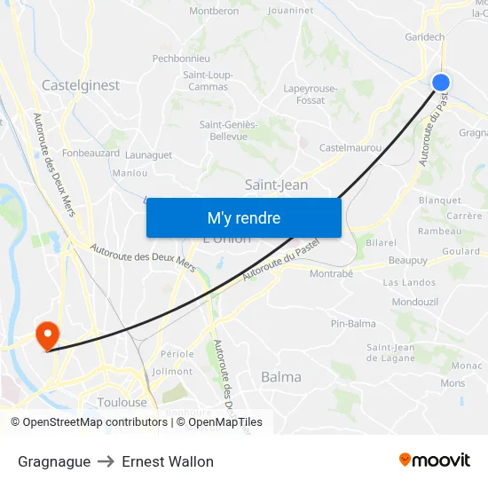 Gragnague to Ernest Wallon map