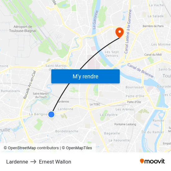 Lardenne to Ernest Wallon map
