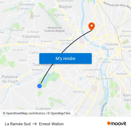 La Ramée Sud to Ernest Wallon map