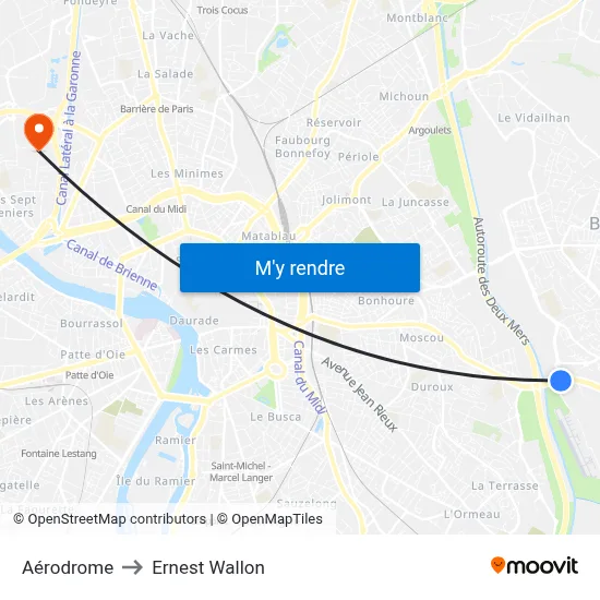 Aérodrome to Ernest Wallon map