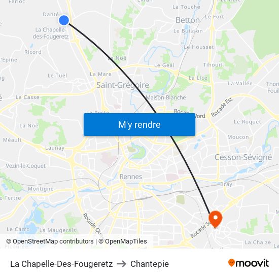 La Chapelle-Des-Fougeretz to Chantepie map
