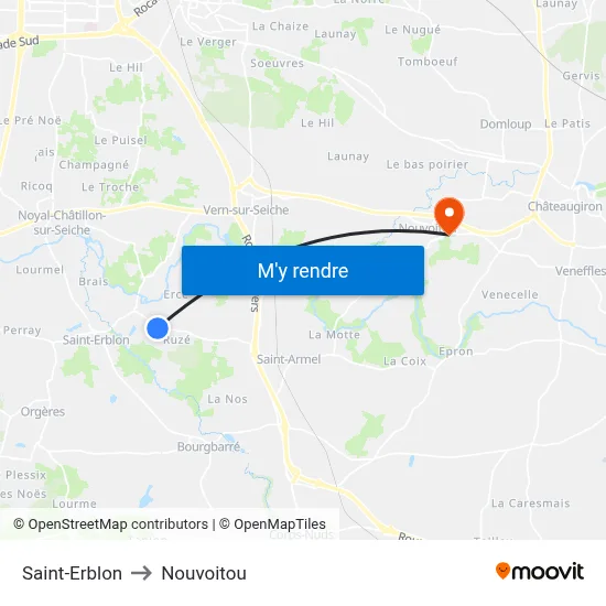 Saint-Erblon to Nouvoitou map