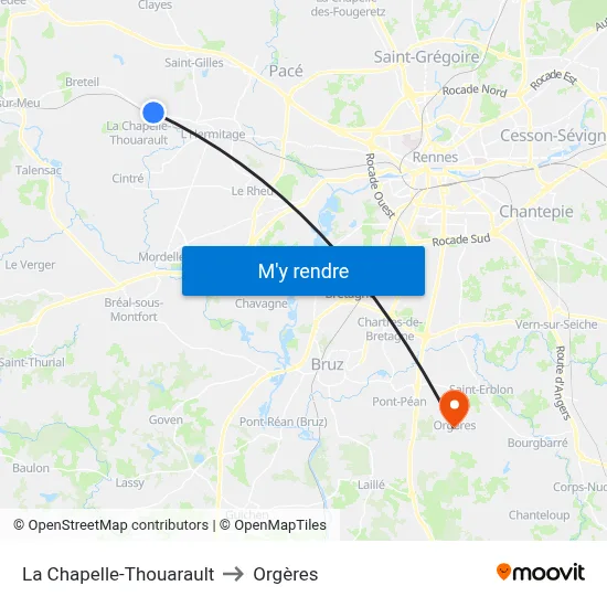 La Chapelle-Thouarault to Orgères map