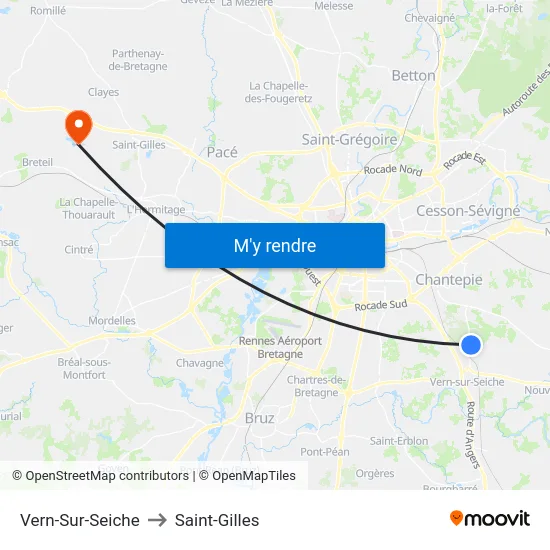 Vern-Sur-Seiche to Saint-Gilles map
