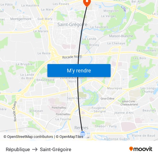 République to Saint-Grégoire map