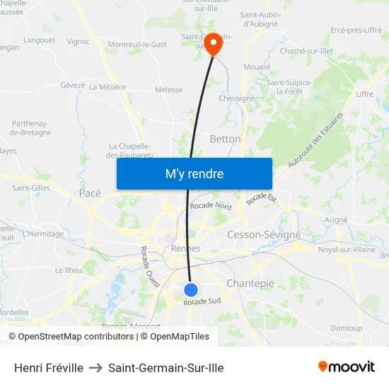 Henri Fréville to Saint-Germain-Sur-Ille map