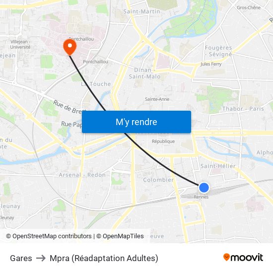 Gares to Mpra (Réadaptation Adultes) map