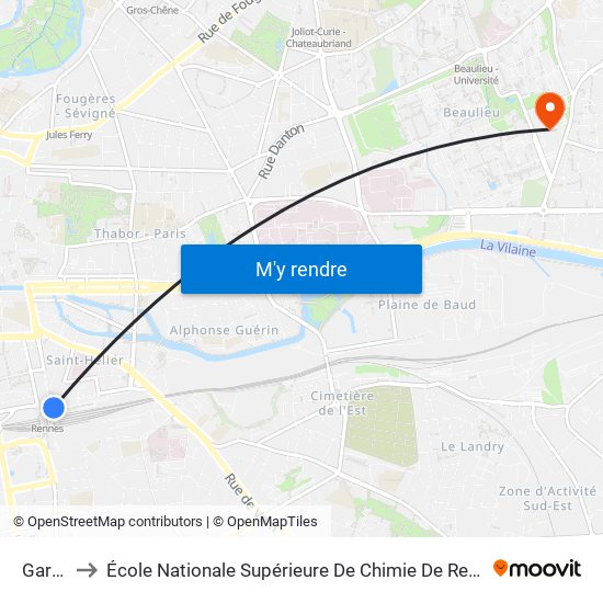 Gares to École Nationale Supérieure De Chimie De Rennes map