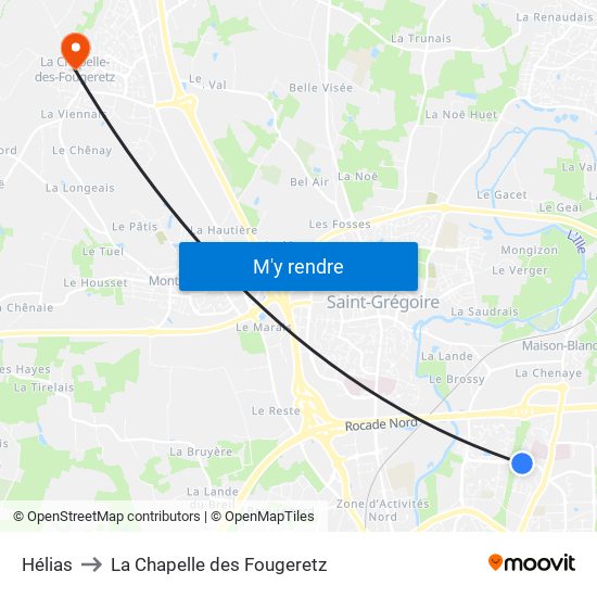 Hélias to La Chapelle des Fougeretz map