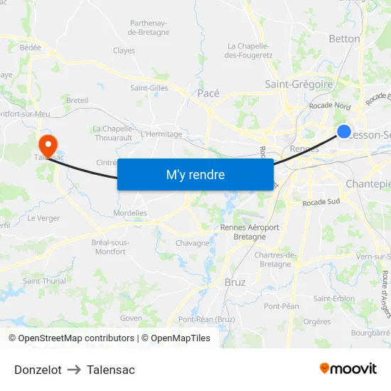 Donzelot to Talensac map