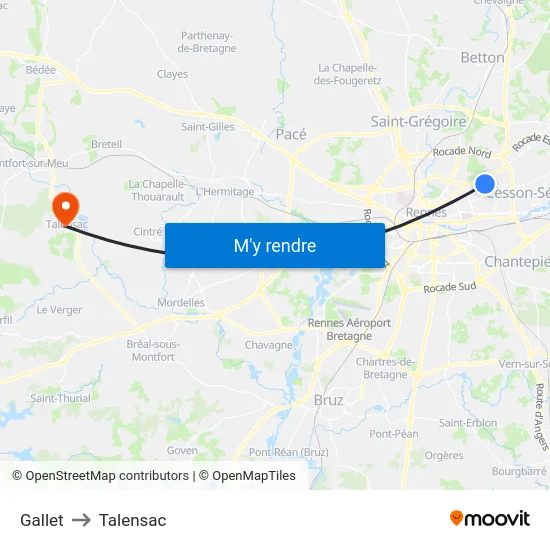 Gallet to Talensac map
