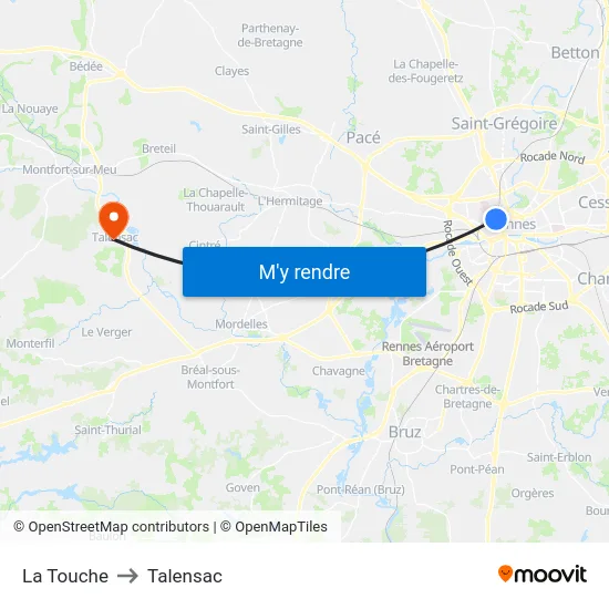 La Touche to Talensac map