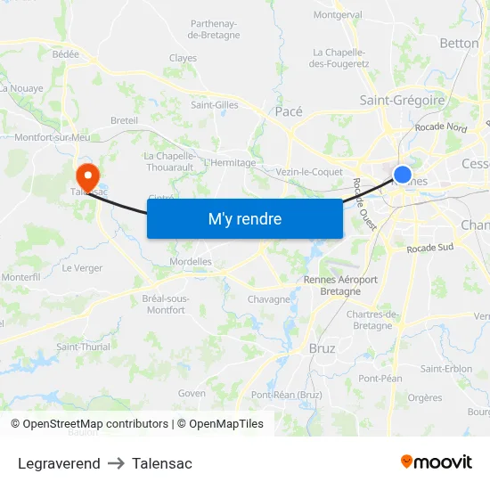 Legraverend to Talensac map