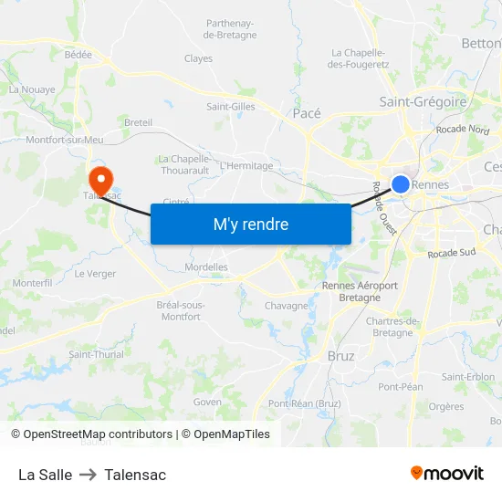 La Salle to Talensac map